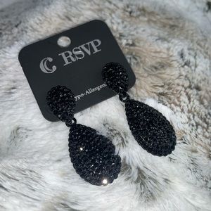 RSVP Black Sparkly Earrings